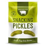 Serious Pig - Pickled Snacking Gherkins In A Pouch, Crunchy Snacks with Dill and Garlic, Low Carb, Low Calorie, Drained and Ready to Eat (12 x 40g)