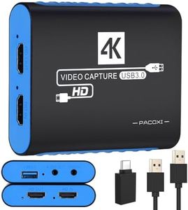 Capture Card for OBS Twitch Game Live Streaming and Recording with 4K Pass-Through,USB3.0 1080P 60FPS HDMI Capture Cam Link for Switch,PS4/5,Xbox,DSLR,Compatible with Windows/Mac