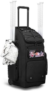 KAVIGOR 80L Rolling Baseball & Softball Bag for Youth & Adult, Holds 3 Gloves & 4 Bats, Custom Team Panel, Travel Ball Ready
