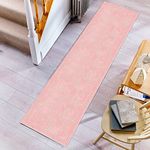 HomeNette Washable Runner Rug 60x300 cm, Non Slip, Stain Resistant, Waterproof, Pink Runner Rugs for Hallway, Entryway, Laundry Room, Living Room, Bathroom, Kitchen, Tokyo Collection Area Rugs