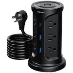 USB Wall Charger, Surge Protector, 12 Outlet Extender with 3 USB Charging Ports（3.1A Total 4-Sided Power Bar Multi Plug Outlets Wall Adapter Spaced for Home Travel Office