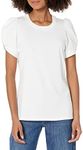 Amazon Essentials Women's Classic-Fit Twist Sleeve Crewneck T-Shirt, White, Large