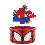 4st Birthday Spidermen Cake Toppers,Personalised Happy 4st Birthday Cake Toppers for Kids,Boy,Girl,Spider Cake Toppers Birthday Cake Decorations for Children Birthday Party Supplies