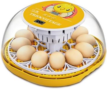 TRIOCOTTAGE 12 Clear Egg Hatching Incubator with Automatic Egg Turning and Auto Water Replenishment for Chicken Eggs and Quail Egg (3.M12-Yellow (Not Recommended), M12)