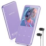 AGPTEK Purple MP3 Player with Bluetooth 5.3, 64GB Internal Memory Expandable up to 128GB, 2.4 Inch Music Player with Speaker and FM Radio, Earphone Included
