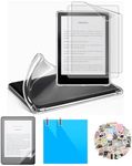 Clear Case for 6.8" Kindle Paperwhite 11th Generation 2021 and Signature Edition, 4 in 1 Case with 2 Screen Protectors and 50 Stickers,Lightweight and Scratch-Proof Silicone Back Cover