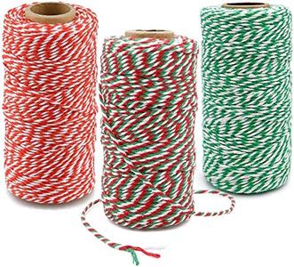 jijAcraft Christmas Twine String, 984 Feet Christmas Bakers Twine String, 2MM Heavy Duty Packing String for DIY Crafts, Christmas Decoration, Gift Wrapping, Craft Wrapping