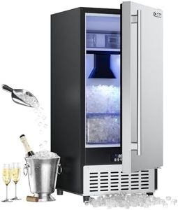 Coolski Commercial Nugget Ice Maker Machine, 100Lbs Daily Production, Under Counter Sonic Ice Machine with 20Lbs Dual Storage Bin, Pebble Pellet Ice Maker for Home, Office, Cafe, Gravity Drain