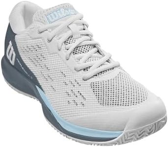 WILSON Women's Rush Pro Ace Pickler Tennis Sneaker, White, Low Top, White/Grey/Baby Blue, 11