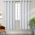 BGment Blackout Curtains - Grommet Thermal Insulated Room Darkening Bedroom and Living Room Curtain, 2 Panels of 55 x 96 Inch, Greyish White