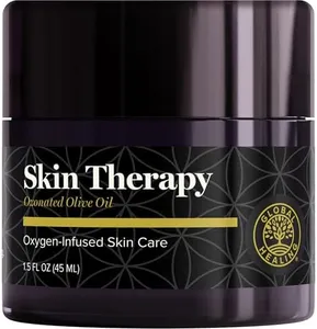 Global Healing Center Skin Therapy-Organic Ozonated Extra Virgin Olive Oil Salve for All Skin Care Routines-Cold-Pressed Face & Body Moisturizer To Hydrate and Soothe Dry Skin to Soft & Smooth-1.5 Oz