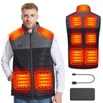 MILADO Heated Vest, Heated Gilet With 20000mAh Power Bank,Heated Jacket with More Heat Zones,3 Heat Settings Heated Body Warmer for Outdoor Camping Riding Hiking-XL