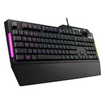 ASUS TUF Gaming K1 RGB Keyboard, 5-Zone RGB, Membrane Switches, 19-Key Rollover, Dedicated Volume Knob, Spill-Resistance, Side Light Bar, Programmable Macros, Black [UK Layout]