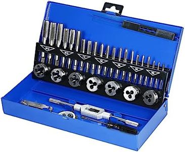Relogic 32 PCS Tap and Die Set, Metric Wrench Cut M3-M12 Hand Threading Tool Tungsten Carbide Tap Die Screw Thread Making Tool Bit Set Engineer Kit with Metal Case