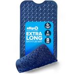 SlipX Solutions Extra Long Bath Tub & Shower Mat 39x16, Wet Floor Non-Slip for Elderly & Kids Bathroom, Longer Than Standard Bathtub Mats, 200 Suction Cups, Drain Holes, Machine Washable, Navy