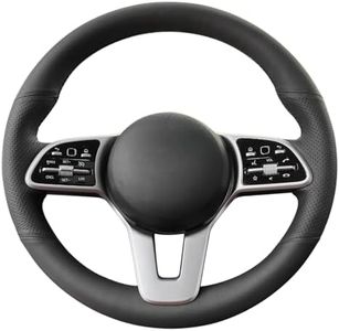 MEWANT Hand Stitch Black Genuine Leather Steering Wheel Wrap for Mercedes Benz W177 W205 C118 C257 W213 W463 H247 X247