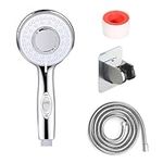 Kuspecta High Pressure Handheld Shower Head with On/Off Switch - 5 Modes, Water Saving, Universal Holder, 59in Hose, Ideal for RV, Camper, Bathroom - Chrome Finish