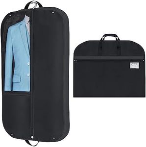 Bolsa Portatrajes Hombre Viaje 110x60cm Plegable Bolsa Funda Traje Premium Portatrajes Transpirable Porta Trajes con Asa Bolsa Portatrajes de Viaje para Traje Completo con Cremallera Tejido Oxford