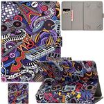 Universal 7.0" Tablet Case,Artyond PU Leather Card Slot Wallet Slim Folio Case for Galaxy Tab 7.0, Kindle Fire 7, Oasis, RCA, LG G Pad, Huawei, Lenovo, Google and More 7.0 Inch Tablet (Music Party)