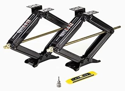 ROCKMAN RV Camper Trailer Stabilizer Leveling Scissor Jacks w/Socket & Level 24" 7500lbs Set 2