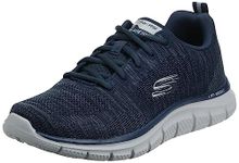 Skechers Men's Track Front Runner Lace-up Sneaker Oxford, Navy/Gray, 12