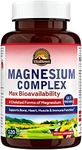 Vitalitown Magnesium Complex, Magnesium Glycinate, Malate, Taurate & Citrate, Chelated Forms, High Absorption, Bone, Heart, Muscle, Immune, Energy, Sleep & Digestion, Non-GMO