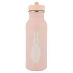 Trixie Drinking Bottle - Mrs. Rabbit - Water Drinking Bottle for kids - 500ml - Leakproof Bottle - Pink, Light Pnk