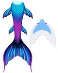 FOLOEO Adult Mermaid Tail with Monofin & Support Plate - Swimming Mermaid Tails for Women Men Teens, G-yq83, S