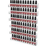 Cq acrylic Nail Polish Organizer Wall Mounted,6 Pack Nail Polish Rack Display 72 Bottles Nail Tech Organizers and Storage,Clear Nail Polish Wall Rack Nail Supplies for Nail Techs,15 Inch