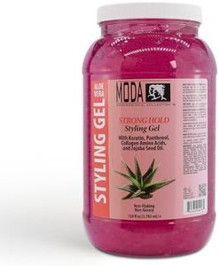 MODA Strong Hold Styling Gel - With Glycerin, Keratin, Panthenol, Collagen Amino Acids, Jojoba Oil, and Vitamin E Long-Lasting Hold for All Hair Types - 128Oz