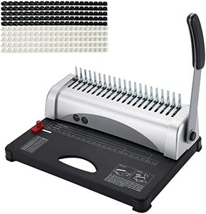MYFULLY Comb Binding Machine, 21-Holes, 450 Sheets, Paper Punch Binder with Starter Kit 100 PCS PVC Comb Bindings Perfect for Letter Size, A4, A5 or Smaller Sizes Office Documents