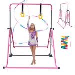 Kegoupdys Gymnastics Bar Foldable Horizontal Bar Gymnastics Equipment for Home Girls/Kids/Children Gymnastics Training Equipment For Little Ones Starting Out Easy to Assemble and Foldable to Store.