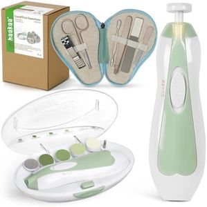 haakaa Baby Nail File Electric Baby Nail Care Set with Manicure Kit, Baby Nail Clippers for Newborn/Infants/Adults Toes and Fingernails, Green