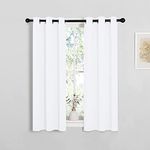 NICETOWN Draperies Curtains Panels, Blocking Out 50% Sunlight Window Treatment Curtains, Grommet Small Window Drapes for Bedroom (2 Panels, 29 by 45, White)