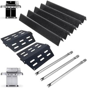 DcYourHome Grill Replacement Parts for Weber Genesis 300 SER Genesis E330 E310 S310 E320 S330 S320 EP330 EP310 Grill Parts, Genesis Burner Tube 7621 Flavorizer Bars Porcelain Steel Genesis Grill Parts