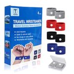 TUOTAO 8 Pcs Travel Motion Sickness Relief Wrist Bands, Sea Motion Sickness Wristbands, Travel Essentials for Camping/Cruise Ship/Airplane