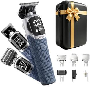 Ufree 6-in-1 Professional Beard Trimmer for Men, IPX6 Waterproof Electric Shaver Razor, Cordless Body Hair Trimmer for Mustache, Nose, Type-C Mens Gooming Kits, Birthday Valentines Gifts for Him