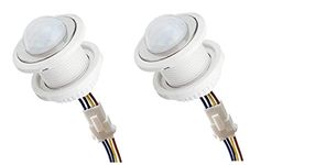 Quick Sense(QS-05B Mini Motion Sensor Light Switch 110-220V PIR Sensor Smart Detection Time Delay Adjustable Infrared Induction Detector(2 pcs Pack)