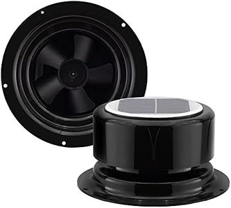RecPro RV Solar Ventilation Fan | Solar Powered Ceiling Vent with Fan | For RV, Marine, Camper, Shed, Trailer (Black)