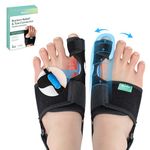 Welnove Bunion Corrector Women and Men - 1 Pair Adjustable Bunion Splint with Soft Gel - Bunion Pads for Pain Relief - Toe Straightener with Non-slip Strap, Day Night Support