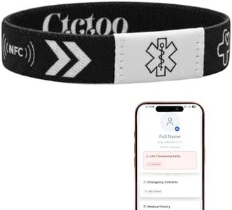 Ctctoo NFC Medical Bracelet for Men & Women, Custom Med Alert Wristband for Emergency Contacts & Health Info, Personalized Medical Alert ID Protection Bracelet for Kids & Teens
