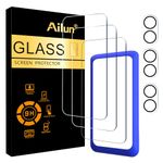 Ailun 3 Pack Screen Protector for iPhone 16 Plus [6.7 inch] + 3 Pack Camera Lens Protector with Installation Frame,Case Friendly Tempered Glass Film,[9H Hardness] - HD[6 Pack]