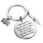 FUSTMW Author Gifts Writer Keychain Novelists Gifts Writer Inspiration Literary Jewelry Take Pride in How Far You Have Come, Large, metal, n a,