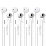 Wired Earbuds 4 Pack, Earbuds HiFi Stereo Wired Earphones Headphones with Microphone Volume Control Compatible with iPad, Laptop, MP3, Android Smartphones, Fits All 3.5mm Jack Device