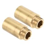 PATIKIL Shower Head Extension Arm, 2 Pack Brass G1/2 Male to Female Thread 51mm Length Pipe Fitting Shower Head Extender