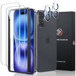 [2+2] LK 2 Pack Compatible for iPhone 16 Screen Protector + 2 Pack Camera Lens Protector, Tempered Glass Film, Ultra HD, 9H Hardness, Bubble Free, Easy Installation, Case Friendly