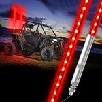 BESTZHEYU 1PC 0.9M Red LED Whip Light for ATV UTV 3FT LED Whip Light Antenna Whips for RZR Polaris Off-Road Sand Dune Buggy 4x4