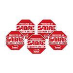 SABRE Security Signs - Home Security Decals - 5 Bright Red