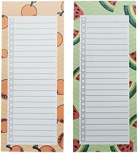 Lizbin 2 Pack Magnetic Notepads for Refrigerator, Grocery List Magnet Pad for Fridge, Fruit Design Grocery List Notepad, Strong Magnetic Back To Do List Notepad Shopping List, 50 Sheets Per Note Pads