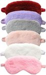 EleCharm New Faux Fur Eye Mask 6PCS Soft Smooth Plush Satin Nap Eye Cover Sleeping Blindfold (Assorted 6 Colors)